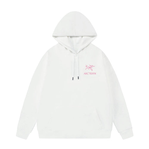 Arc'teryx Pink Logo Print Oversized Fleece-Lined Hoodie