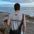 ESSENTIALS Plush Logo Sleeveless T-Shirt | Oversized Cotton Tank for Men