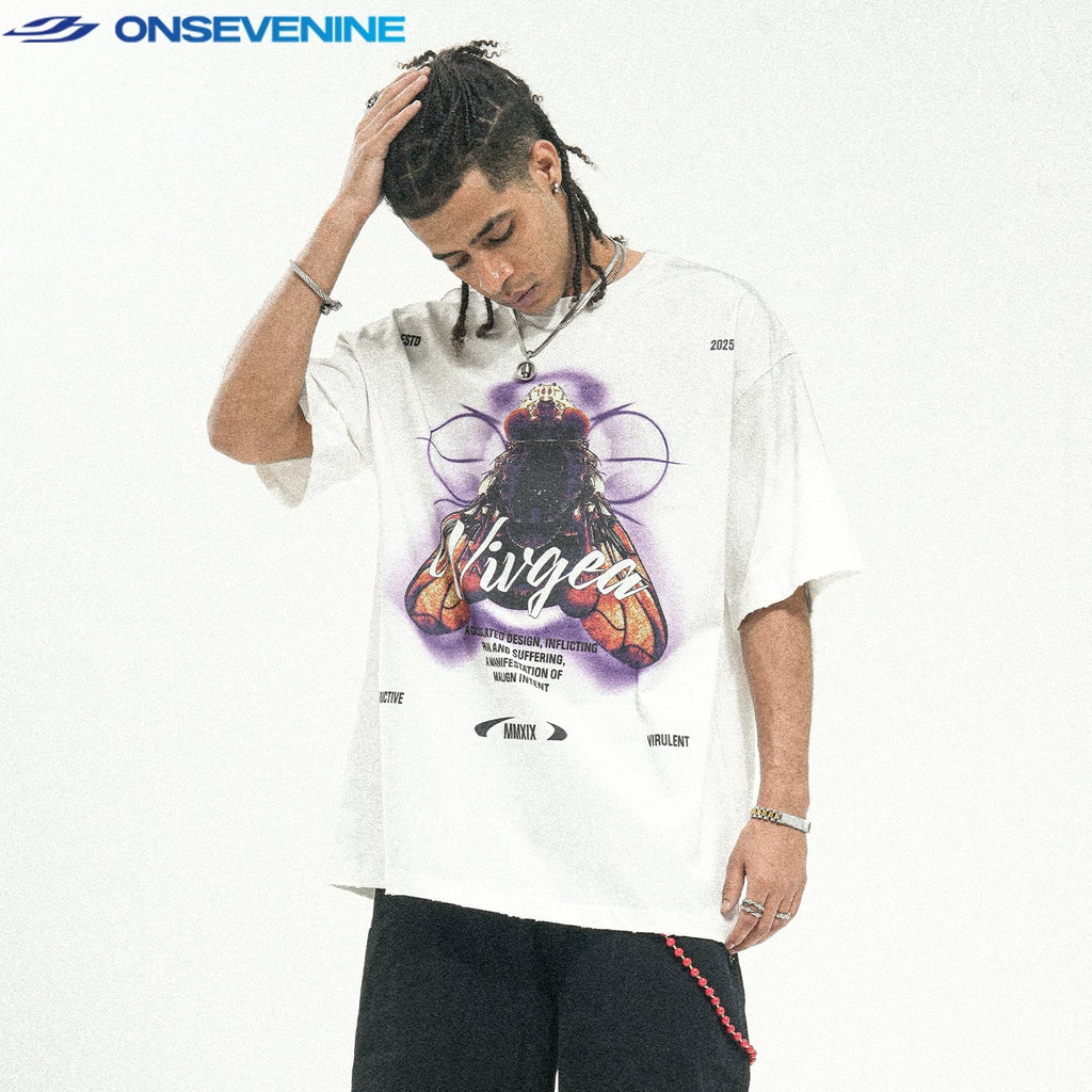 ONSEVENINE "Vivgea" Insect Graphic Tee