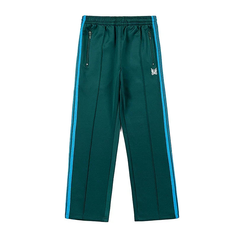 Needles Zebra Stripe Side Tape Track Pants Teal Blue